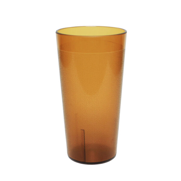 20 Oz. Plastic Traditional Pebbled Tumbler, Amber, 12/PK