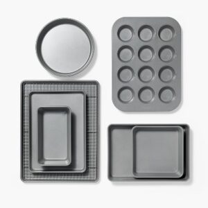 8pc Nonstick Bakeware Set Gray - Figmint™