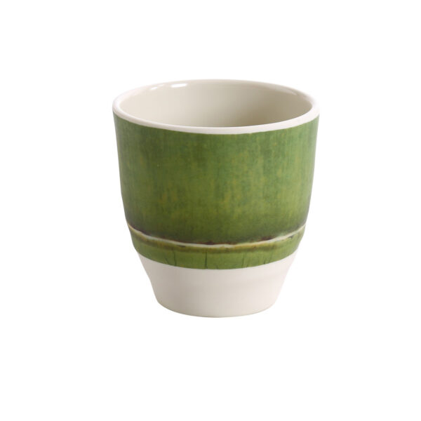 Bamboo Style, Round Tea Cup, 7 Oz., 3"Dia. X 3"H, Melamine, White, Case of 48