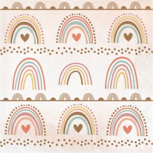 Boho Rainbow, 6.5" x 6.5" Folded Luncheon Napkin, Case of 192