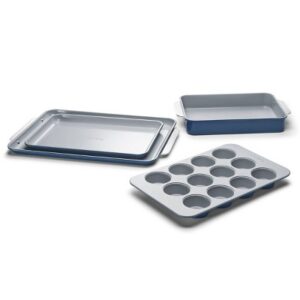 Caraway Non-Stick Ceramic Half Bakeware Set Navy