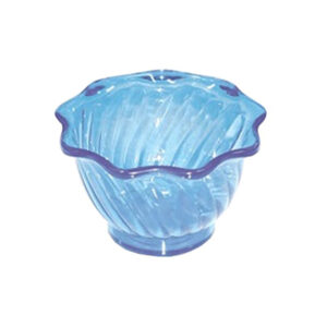 Dessert Dish, Round Floral Dessert Dish, 6 Oz., Plastic, Blue, Case of 96