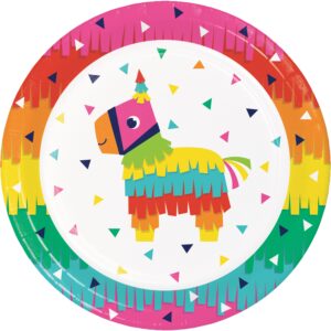 Fiesta Fun 8 3/4" Dia. Paper Dinner Plates, Case of 96