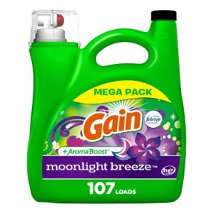 Gain + Aroma Boost Moonlight Breeze Scent HE Compatible Liquid Laundry Detergent Soap - 154 fl oz