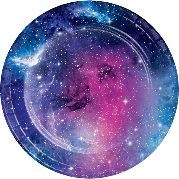 Galaxy Party 7" Dia Paper Luncheon Plates, Case of 96