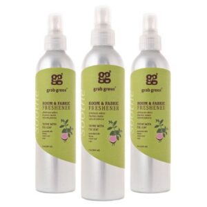 Grab Green Room and Fabric Freshener, 7oz Bottle, Thyme with Fig Leaf Scent - 3-pack (21oz Total)