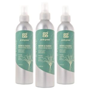 Grab Green Room and Fabric Freshener, 7oz Bottle, Vetiver Scent - 3-pack (21oz Total)