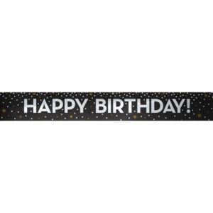 Happy Birthday Foil Banner,72"L x 5"H, Case of 12