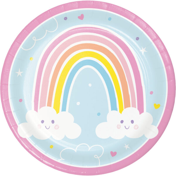 Happy Rainbow 9" Dia Dinner Plate, Case of 96