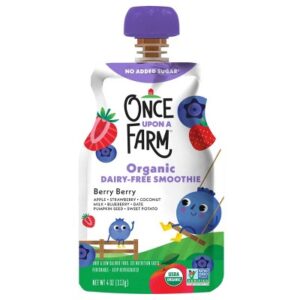 Once Upon a Farm Berry Berry Organic Dairy-Free Kids' Smoothie - 4oz Pouch