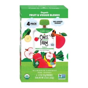 Once Upon a Farm Green Kale & Apples Organic Kids' Snack - 4ct/3.2oz Pouches