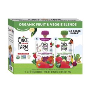 Once Upon a Farm Organic Fruit & Veggie Blends Variety Pack - 25.6oz/8ct