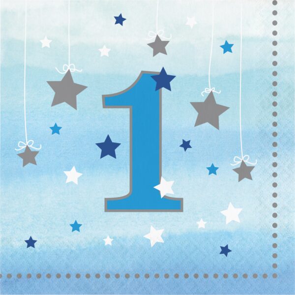 One Little Star Boy 1st Birthday Luncheon Napkin, Case of 192