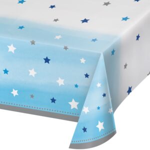 One Little Star Boy 54" x 102" Plastic Tablecover All Over Print, Case of 6