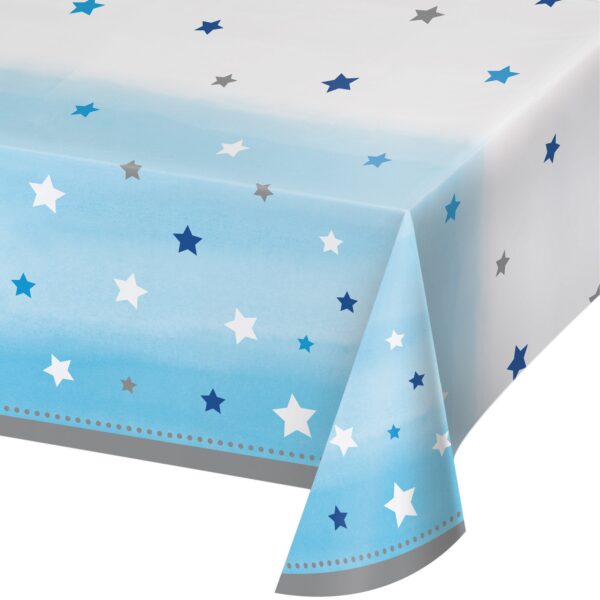 One Little Star Boy 54" x 102" Plastic Tablecover All Over Print, Case of 6