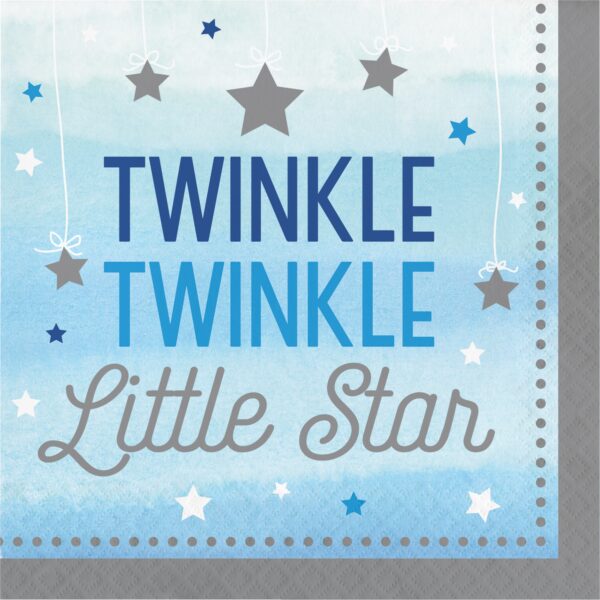 One Little Star Boy Twinkle Luncheon Napkin, Case of 192