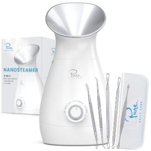 Pure Daily Care NanoSteamer Large 3-in-1 Nano Ionic Facial Steamer (Silver)