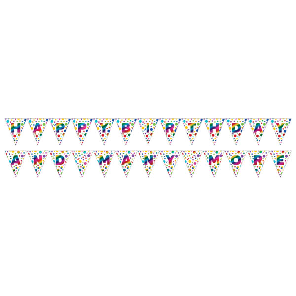 Rainbow Foil 7 1/2"H x 9 L 2 Sided Penant Banner, Case of 6