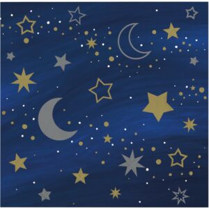 Starry Night, 5" x 5" Folded Beverage Napkin, Case of 192