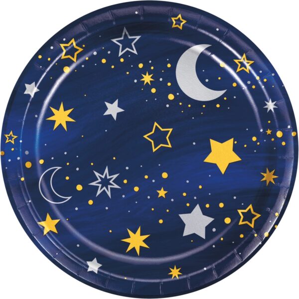 Starry Night, 7" Paper Luncheon Plate, Foil, Case of 96