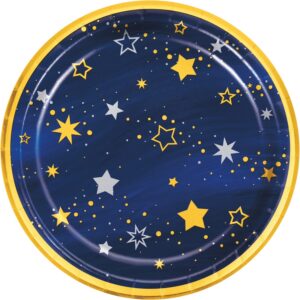 Starry Night, 8.75" Paper Dinner Plate, Stars, Foil, Case of 96