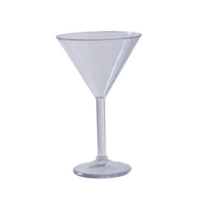 Stemware, Round Martini Glass, 6 Oz., 4 1/4"Dia. X 5 3/4"H, SAN PLASTIC, Clear, Case of 24