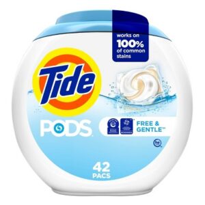 Tide Pods HE Compatible Laundry Detergent Pacs - Free & Gentle - 33oz/42ct