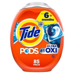 Tide Pods HE Compatible Ultra Oxi Laundry Detergent Soap Pacs - 80oz/85ct